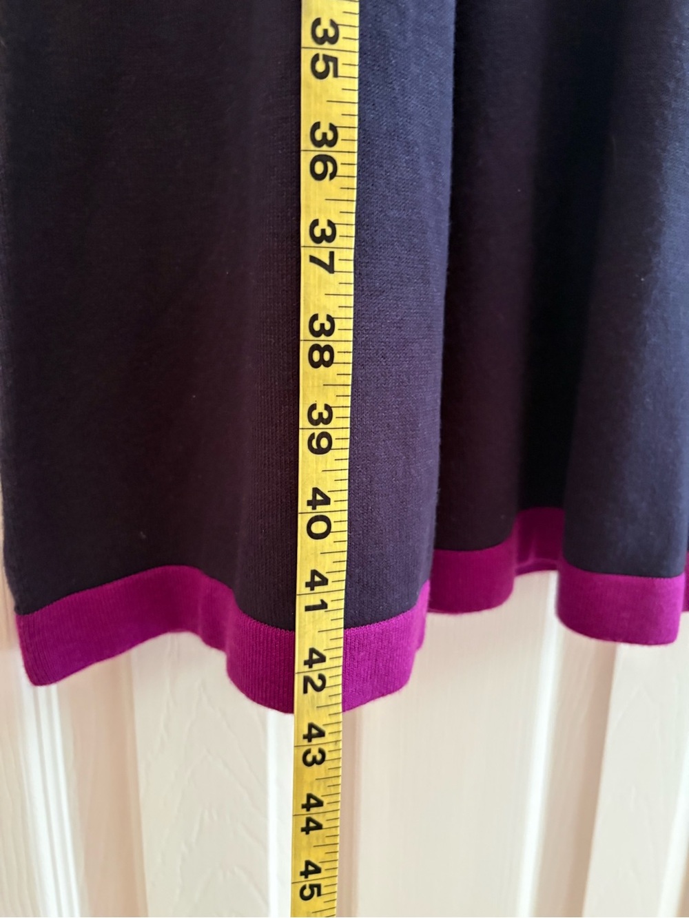 Jessica Howard  Navy Blue, Fuchsia Bright Pink & Gray Striped Knit Sweater Dress - Picture 11 of 12